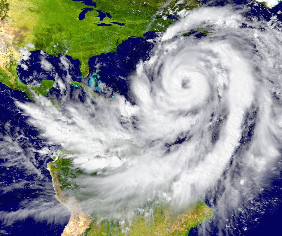 This is an image of a hurricane over the Atlantic, approaching the Tampa Bay Area.